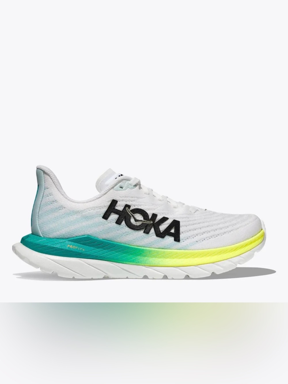 Hoka One One Mach 5 Running Shoes Men’s 8.5 2E Wide Lightweight White Blue Green